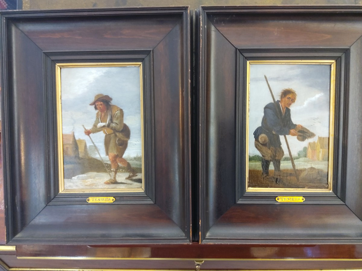 Pair Of 17th-century Panels From The Circle Of David Teniers The Younger